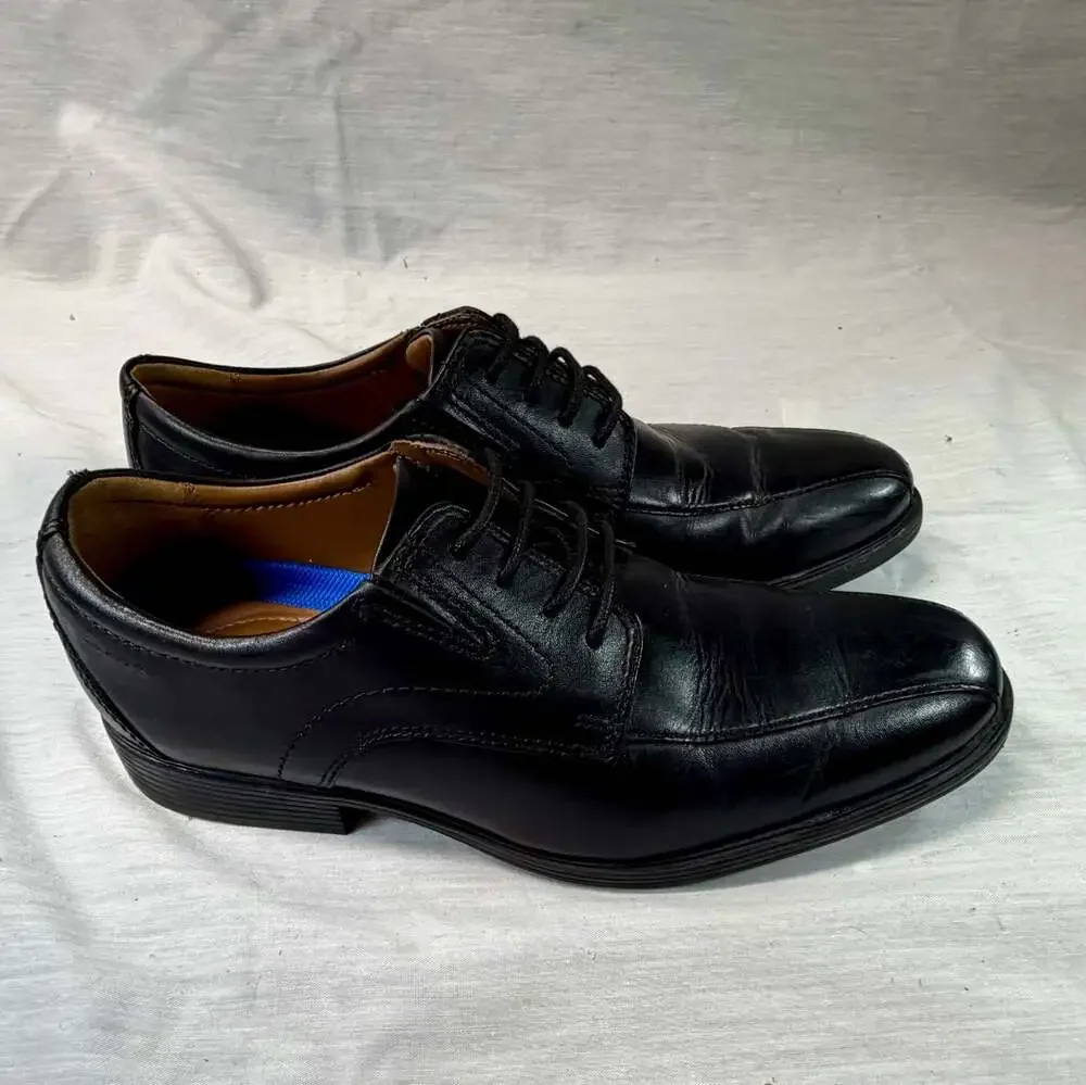 Clarks Men's Whiddon Pace Black Leather Oxford Shoes